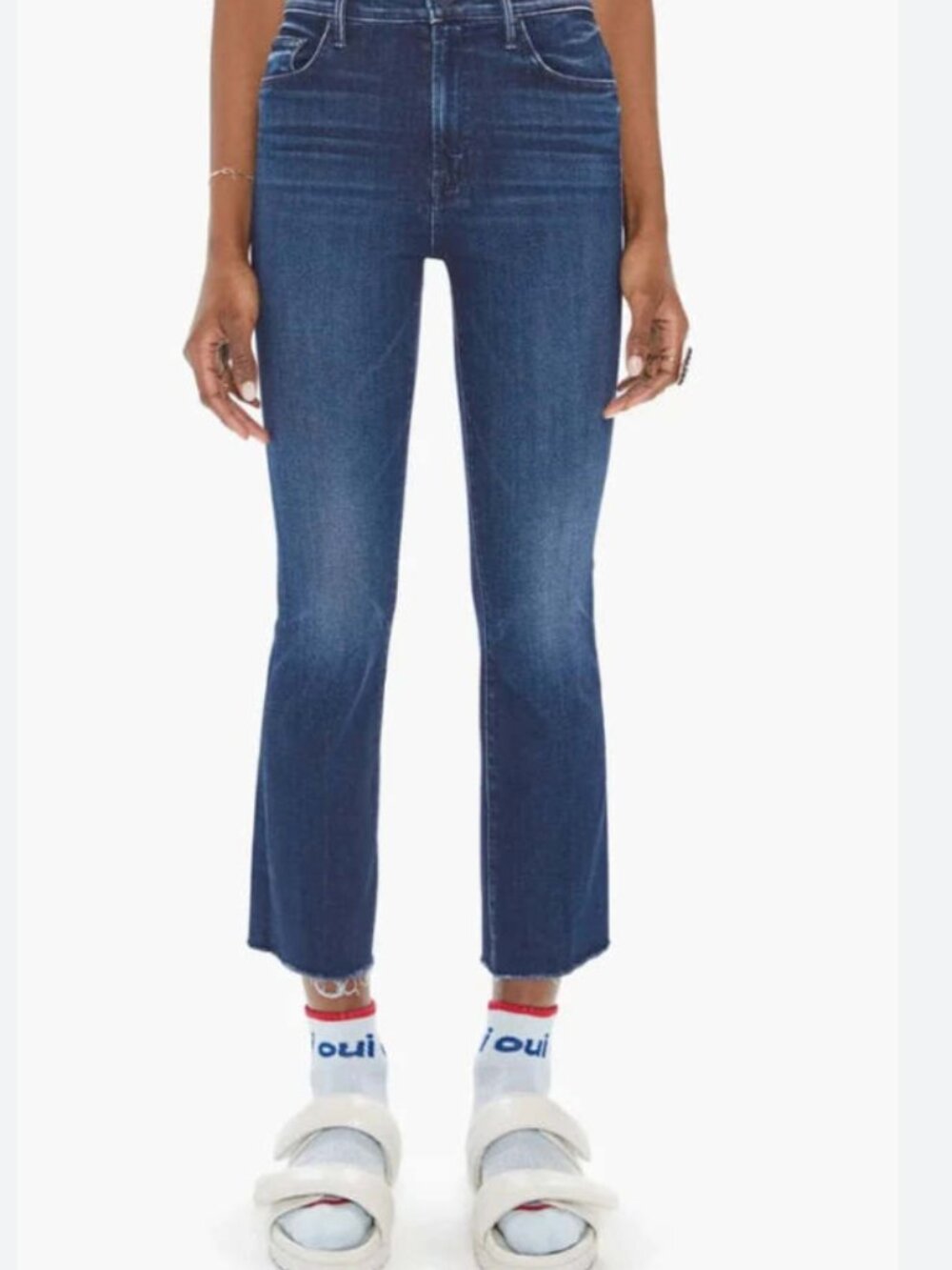Mother The Insider Ankle Dark Blue Stretch Jeans 25 flare cropped